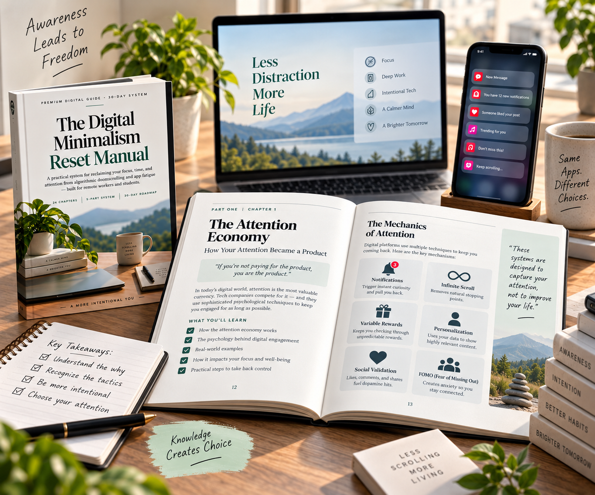 The Digital Minimalism Reset Manual — 30-Day Focus & Digital Wellness Guide
