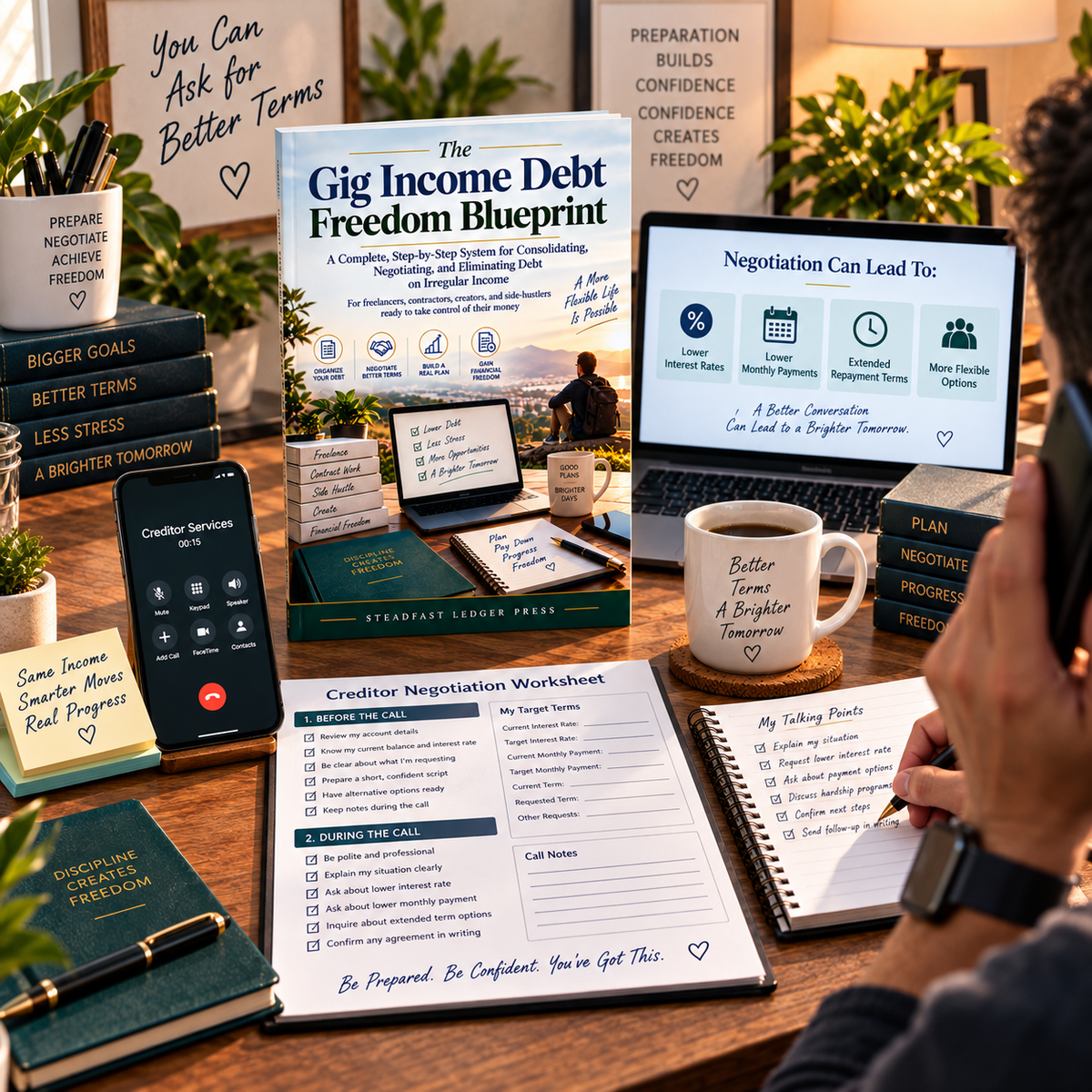 The Gig Income Debt Freedom Blueprint | 72-Page Debt Planning Guide for Freelancers, Contractors & Side Hustlers | Budget, Payoff & Negotiation Workbook
