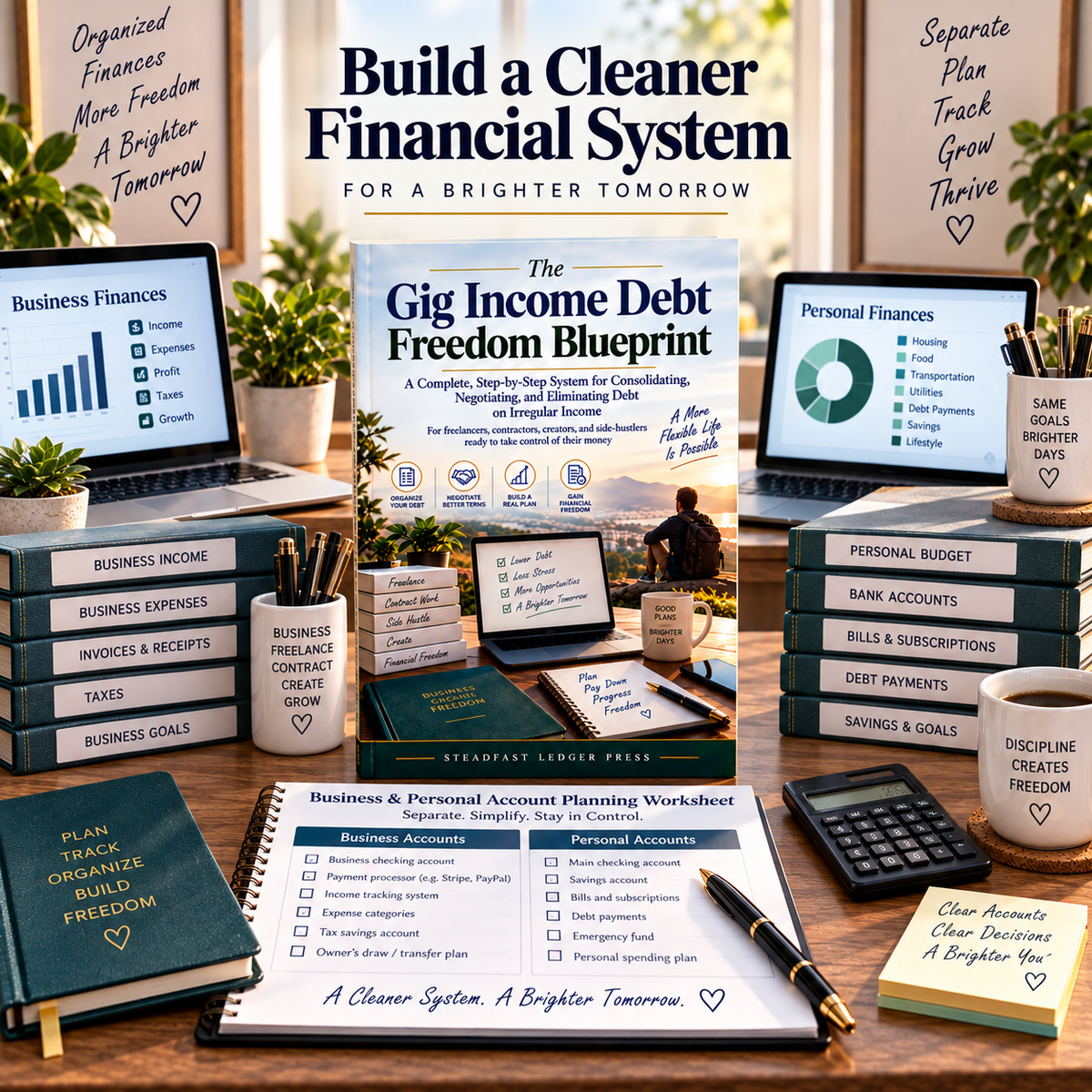 The Gig Income Debt Freedom Blueprint | 72-Page Debt Planning Guide for Freelancers, Contractors & Side Hustlers | Budget, Payoff & Negotiation Workbook