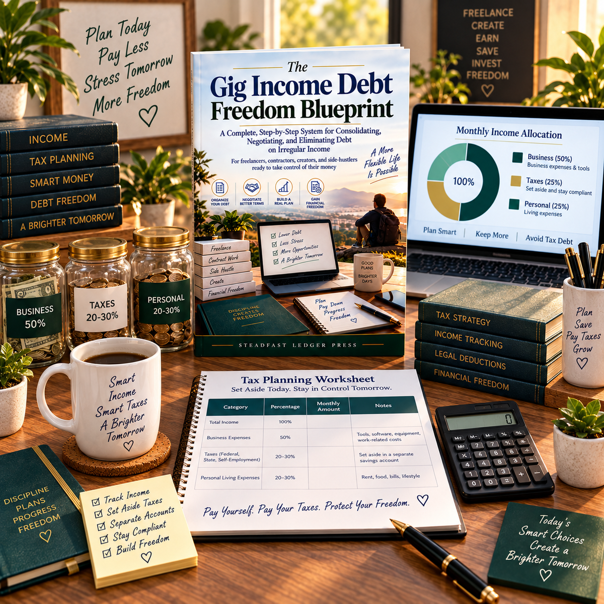 The Gig Income Debt Freedom Blueprint | 72-Page Debt Planning Guide for Freelancers, Contractors & Side Hustlers | Budget, Payoff & Negotiation Workbook