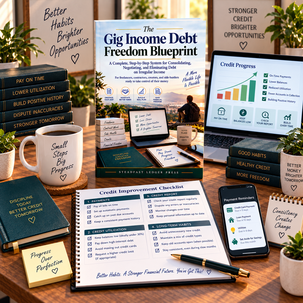 The Gig Income Debt Freedom Blueprint | 72-Page Debt Planning Guide for Freelancers, Contractors & Side Hustlers | Budget, Payoff & Negotiation Workbook