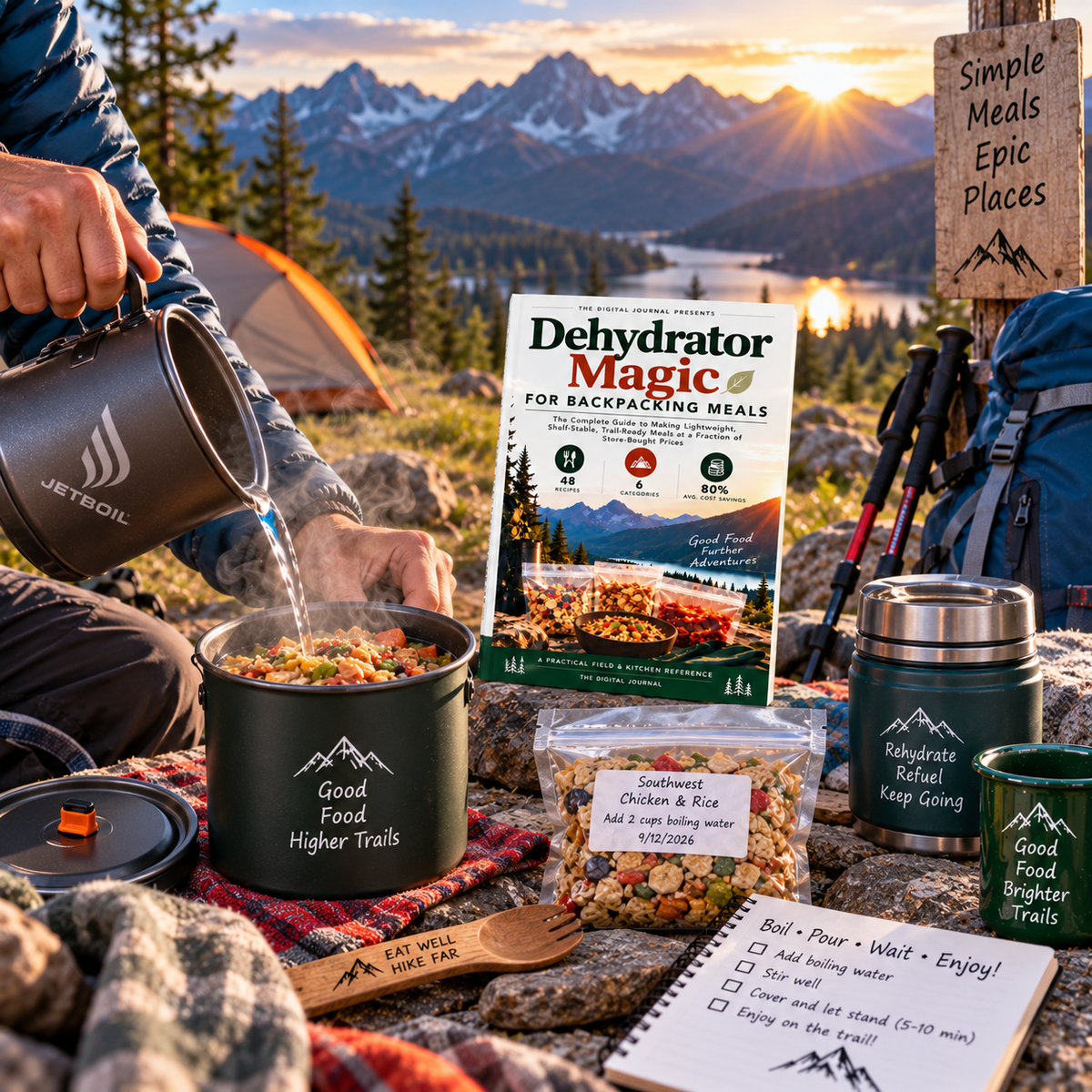 Dehydrator Magic for Backpacking Meals | 48 Lightweight Trail Recipes & Meal Planning Guide