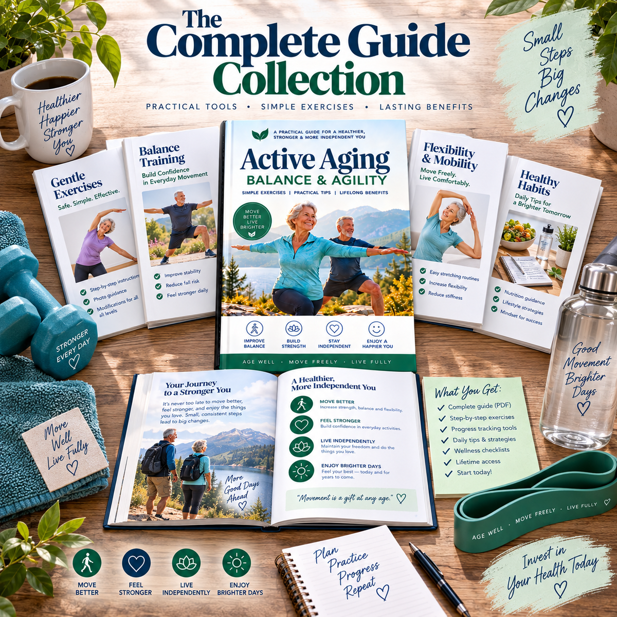Active Aging: Balance & Agility | 72-Page Exercise & Movement Guide | 8-Week Progressive Program