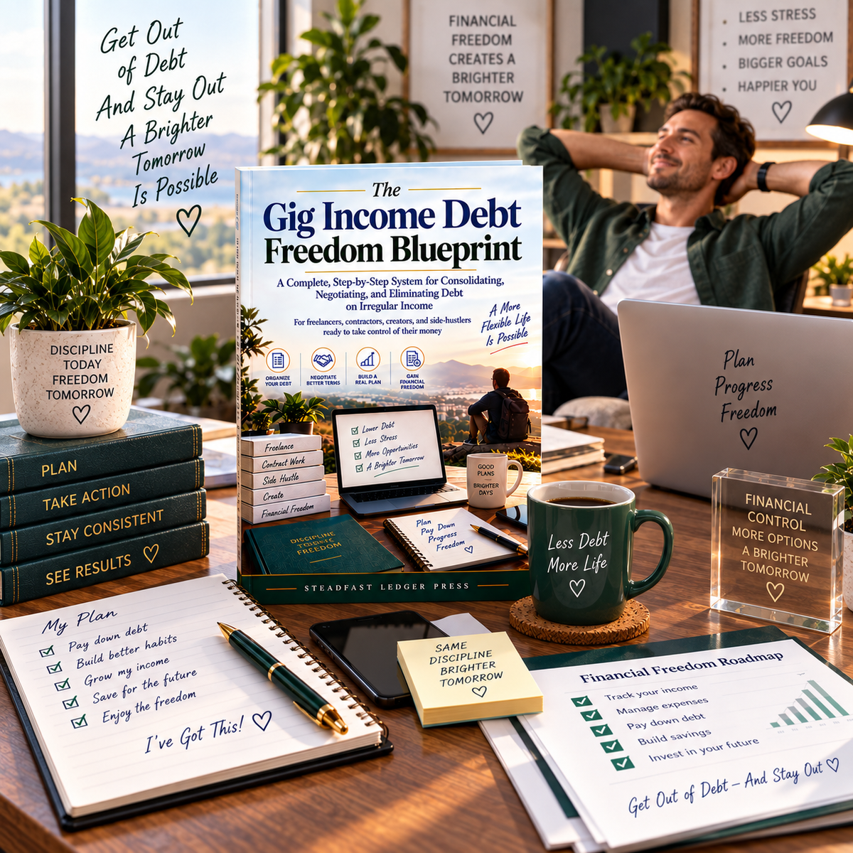 The Gig Income Debt Freedom Blueprint | 72-Page Debt Planning Guide for Freelancers, Contractors & Side Hustlers | Budget, Payoff & Negotiation Workbook