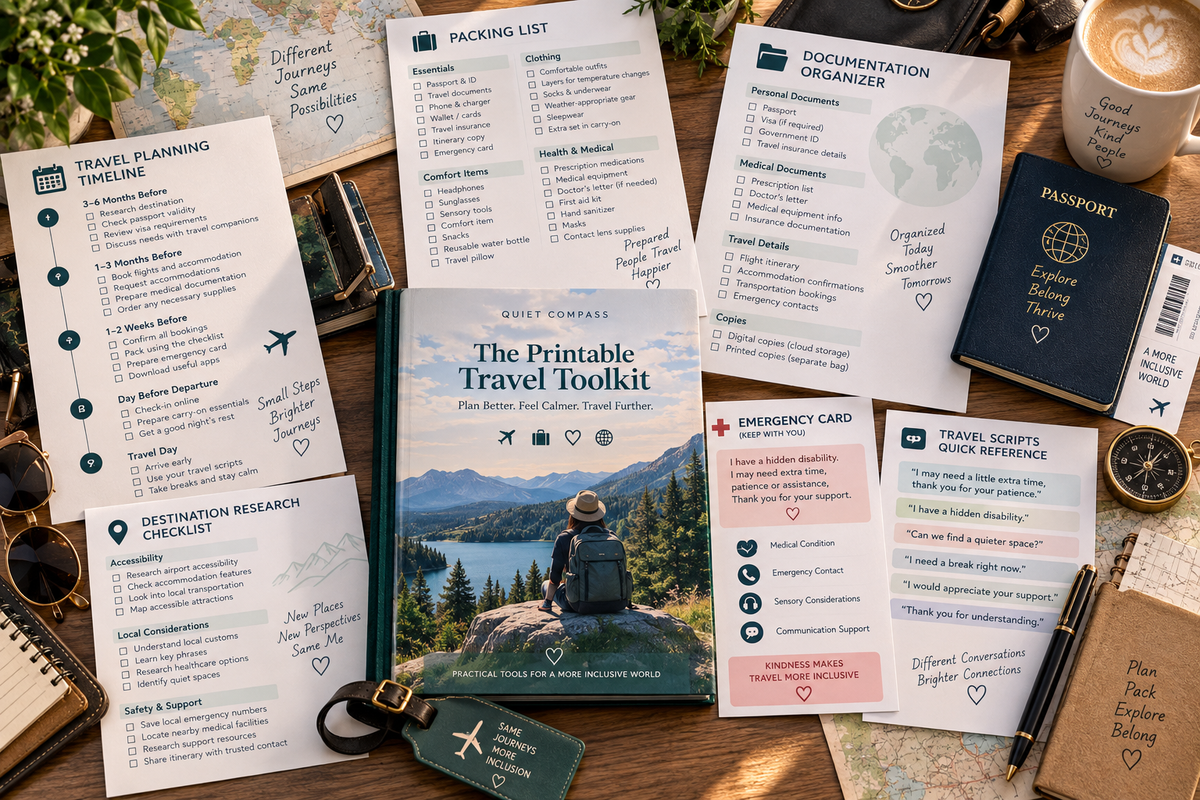 Quiet Compass | Hidden Disabilities Travel Guide | Accessible Travel Planner, Airport Assistance & Sensory-Friendly Travel PDF