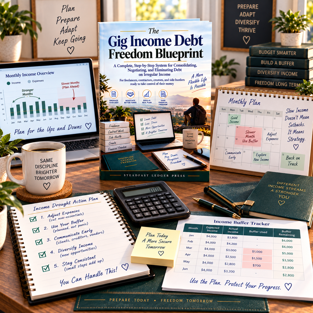 The Gig Income Debt Freedom Blueprint | 72-Page Debt Planning Guide for Freelancers, Contractors & Side Hustlers | Budget, Payoff & Negotiation Workbook