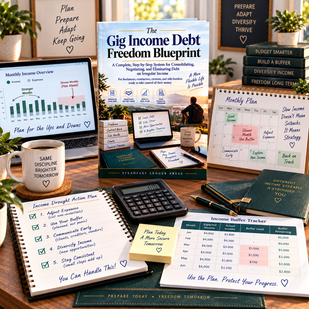 The Gig Income Debt Freedom Blueprint | 72-Page Debt Planning Guide for Freelancers, Contractors & Side Hustlers | Budget, Payoff & Negotiation Workbook