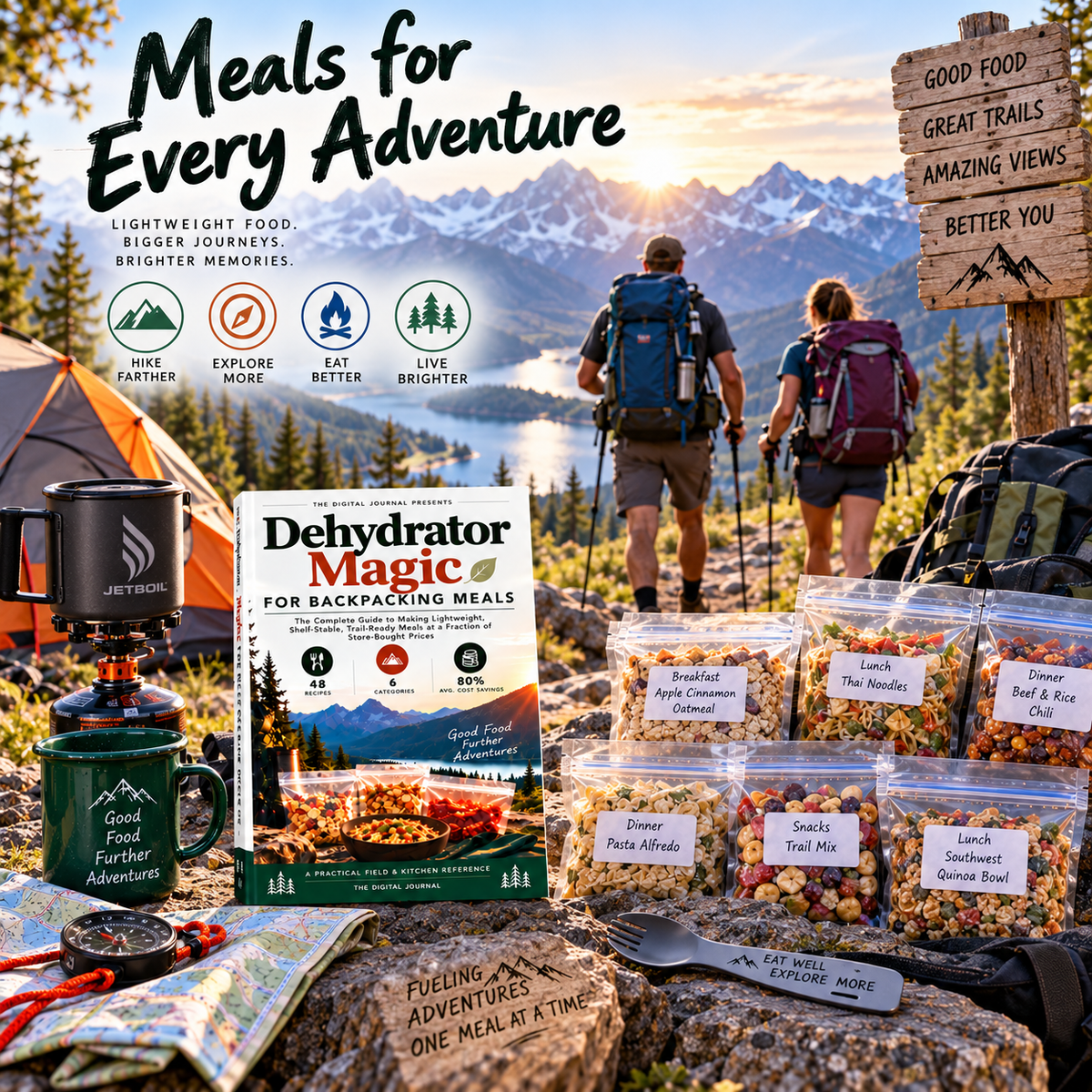 Dehydrator Magic for Backpacking Meals | 48 Lightweight Trail Recipes & Meal Planning Guide