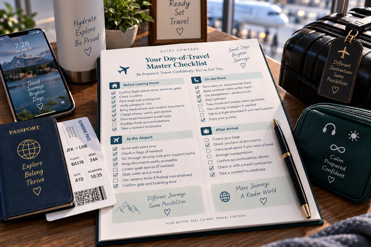 Quiet Compass | Hidden Disabilities Travel Guide | Accessible Travel Planner, Airport Assistance & Sensory-Friendly Travel PDF