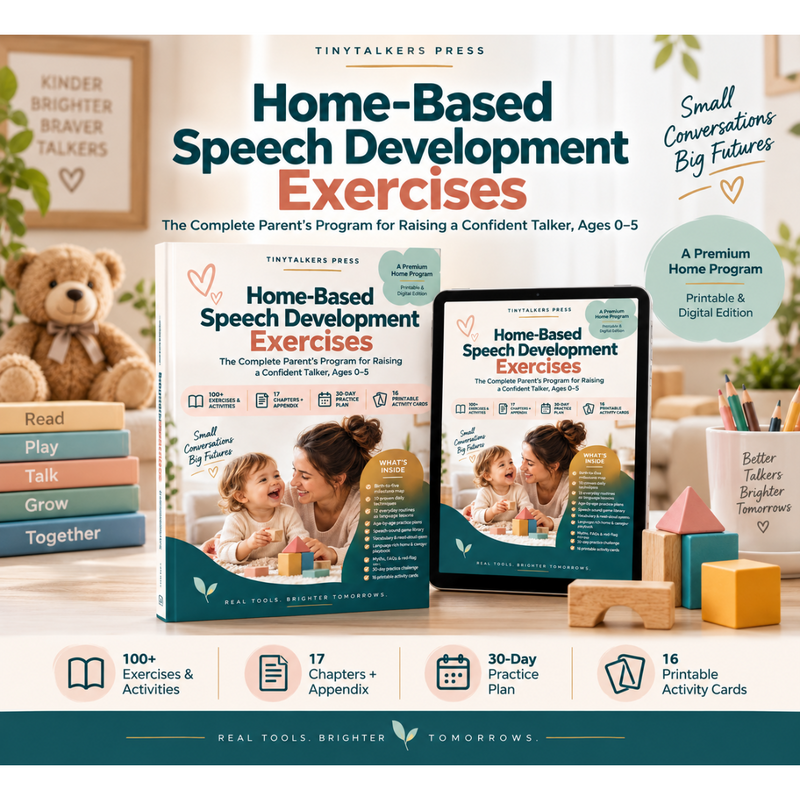 Cover image for the Home-Based Speech Development Exercises printable