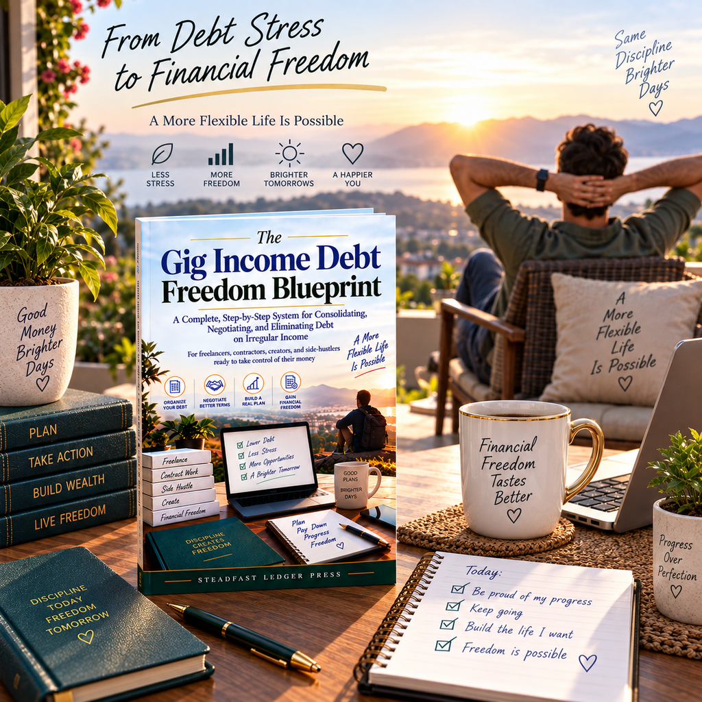 The Gig Income Debt Freedom Blueprint | 72-Page Debt Planning Guide for Freelancers, Contractors & Side Hustlers | Budget, Payoff & Negotiation Workbook