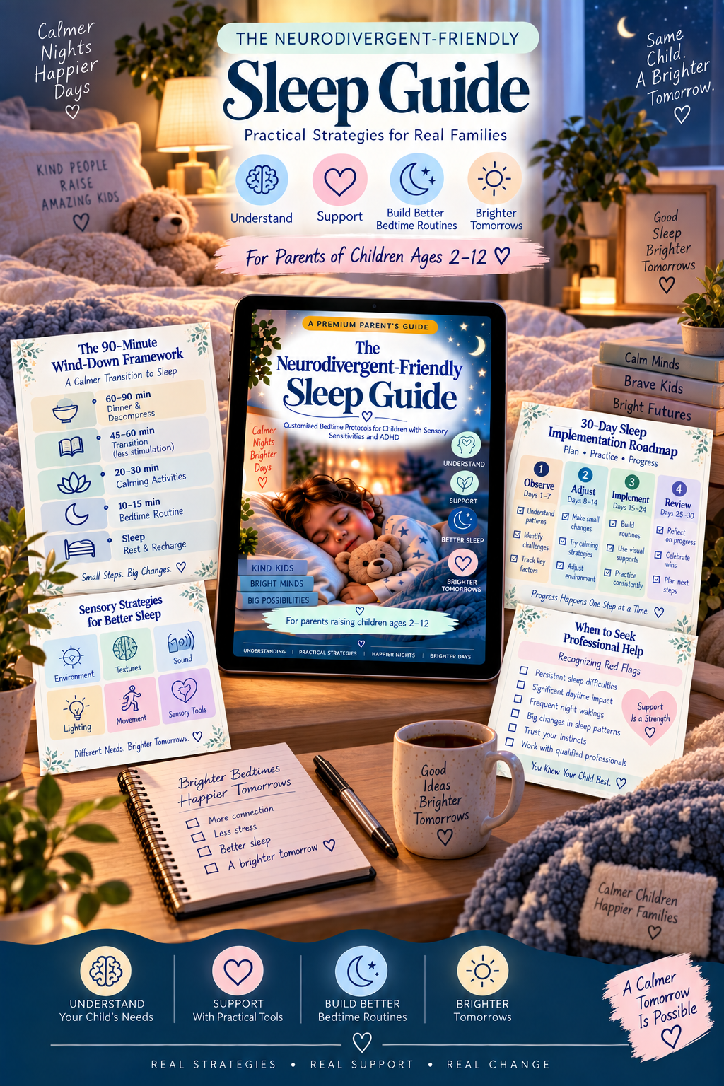 The Neurodivergent-Friendly Sleep Guide — A Premium Parent’s Guide to Better Bedtime Routines for Children Ages 2–12