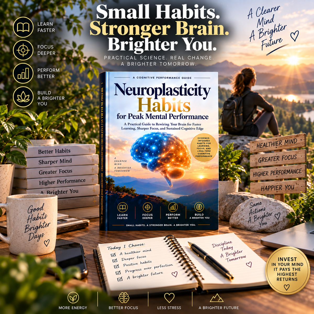 Neuroplasticity Habits for Peak Mental Performance | Cognitive Performance & Focus Guide | 90-Day Brain Training & Learning Workbook