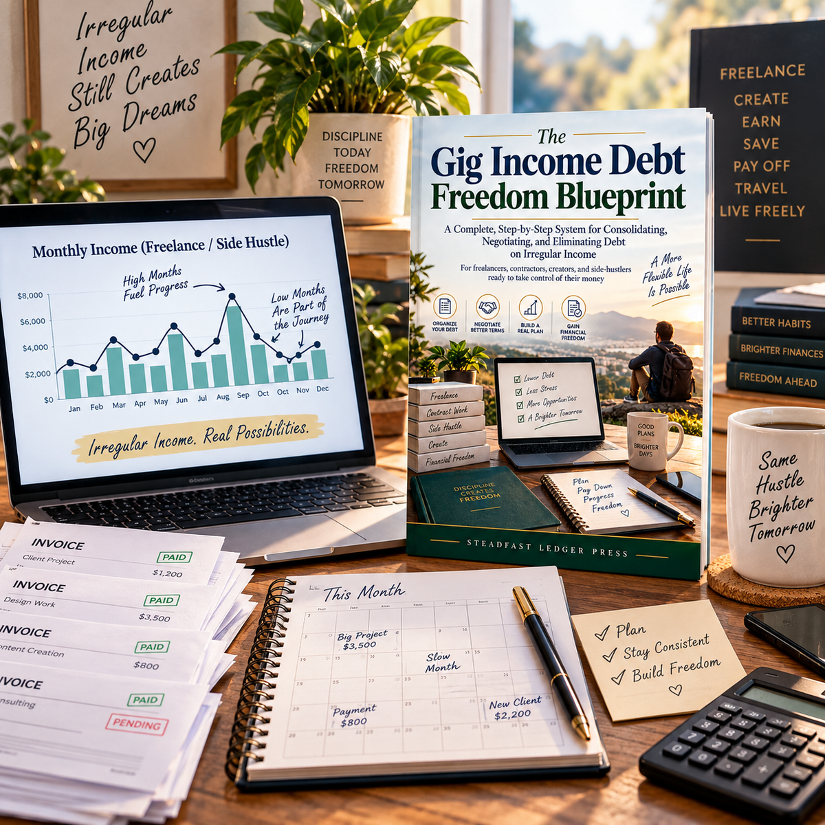 The Gig Income Debt Freedom Blueprint | 72-Page Debt Planning Guide for Freelancers, Contractors & Side Hustlers | Budget, Payoff & Negotiation Workbook