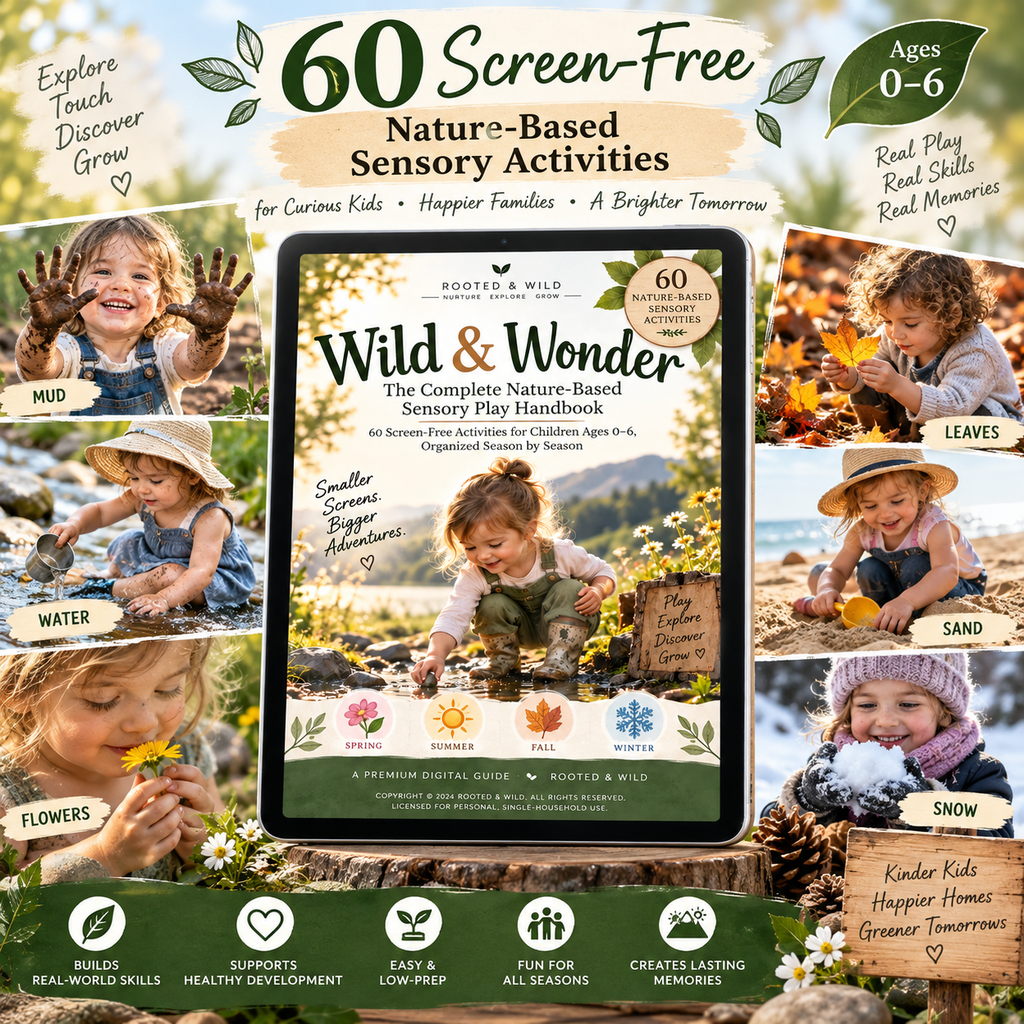 Wild & Wonder: Nature-Based Sensory Play Handbook | 60 Screen-Free Activities for Kids Ages 0–6 | Seasonal Outdoor Play Guide