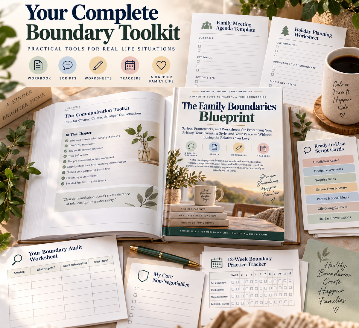 The Family Boundaries Blueprint | Family Communication Workbook | Scripts, Worksheets & Boundary Tools | Digital PDF