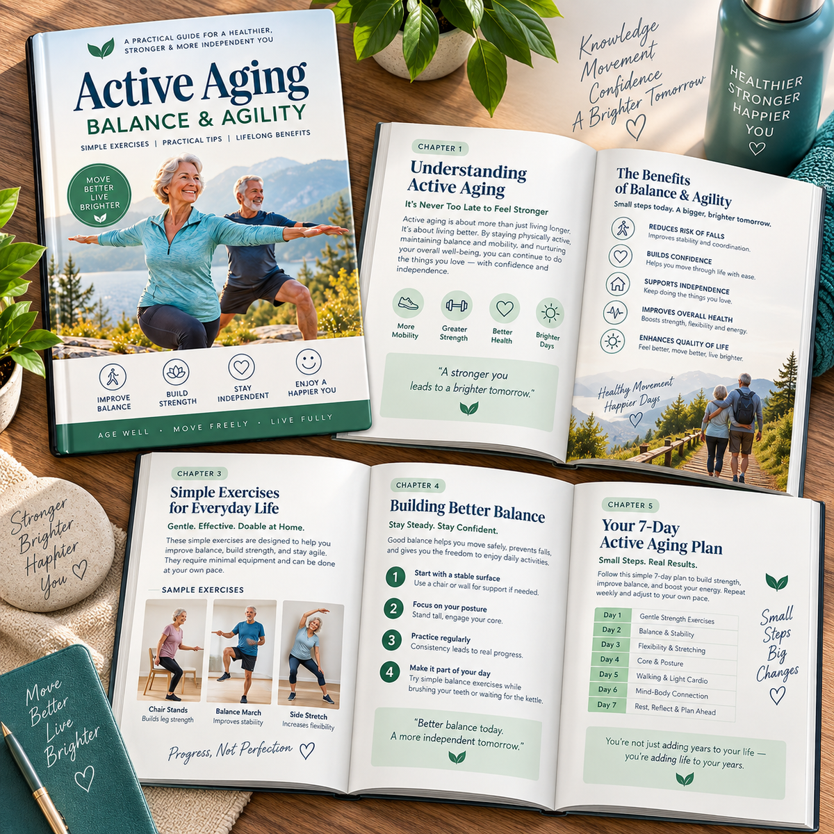 Active Aging: Balance & Agility | 72-Page Exercise & Movement Guide | 8-Week Progressive Program