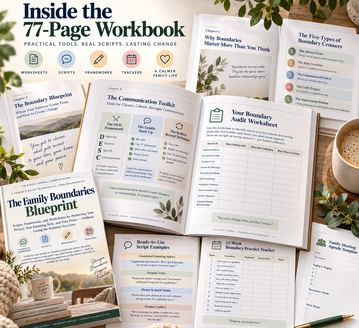 The Family Boundaries Blueprint | Family Communication Workbook | Scripts, Worksheets & Boundary Tools | Digital PDF
