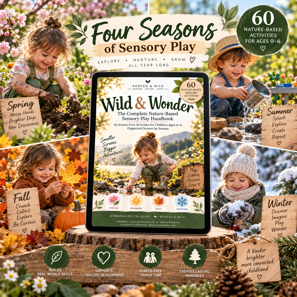 Wild & Wonder: Nature-Based Sensory Play Handbook | 60 Screen-Free Activities for Kids Ages 0–6 | Seasonal Outdoor Play Guide