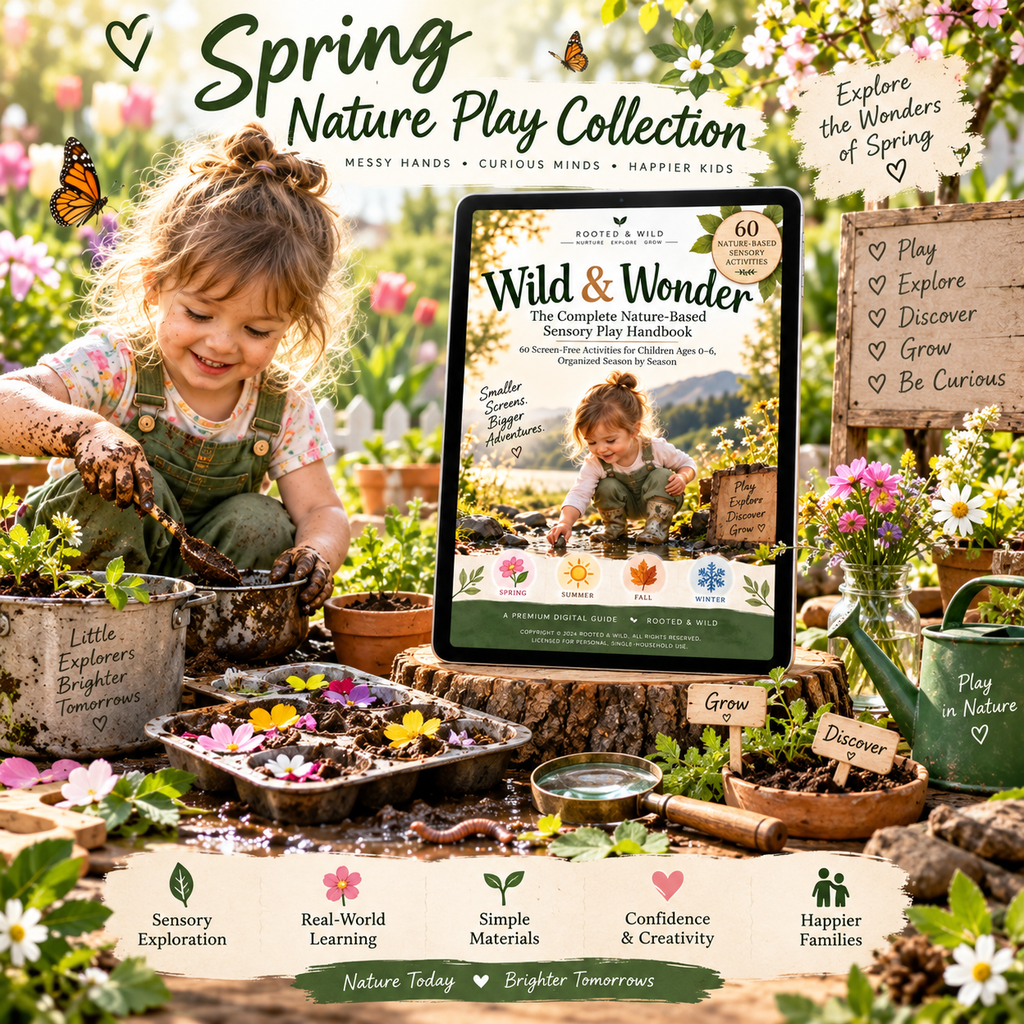 Wild & Wonder: Nature-Based Sensory Play Handbook | 60 Screen-Free Activities for Kids Ages 0–6 | Seasonal Outdoor Play Guide
