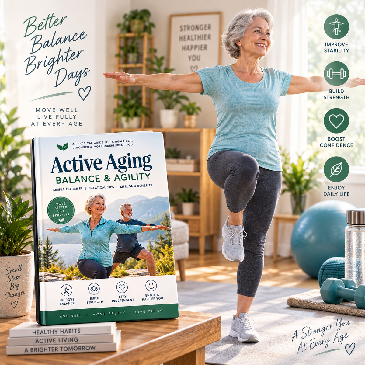 Active Aging: Balance & Agility | 72-Page Exercise & Movement Guide | 8-Week Progressive Program