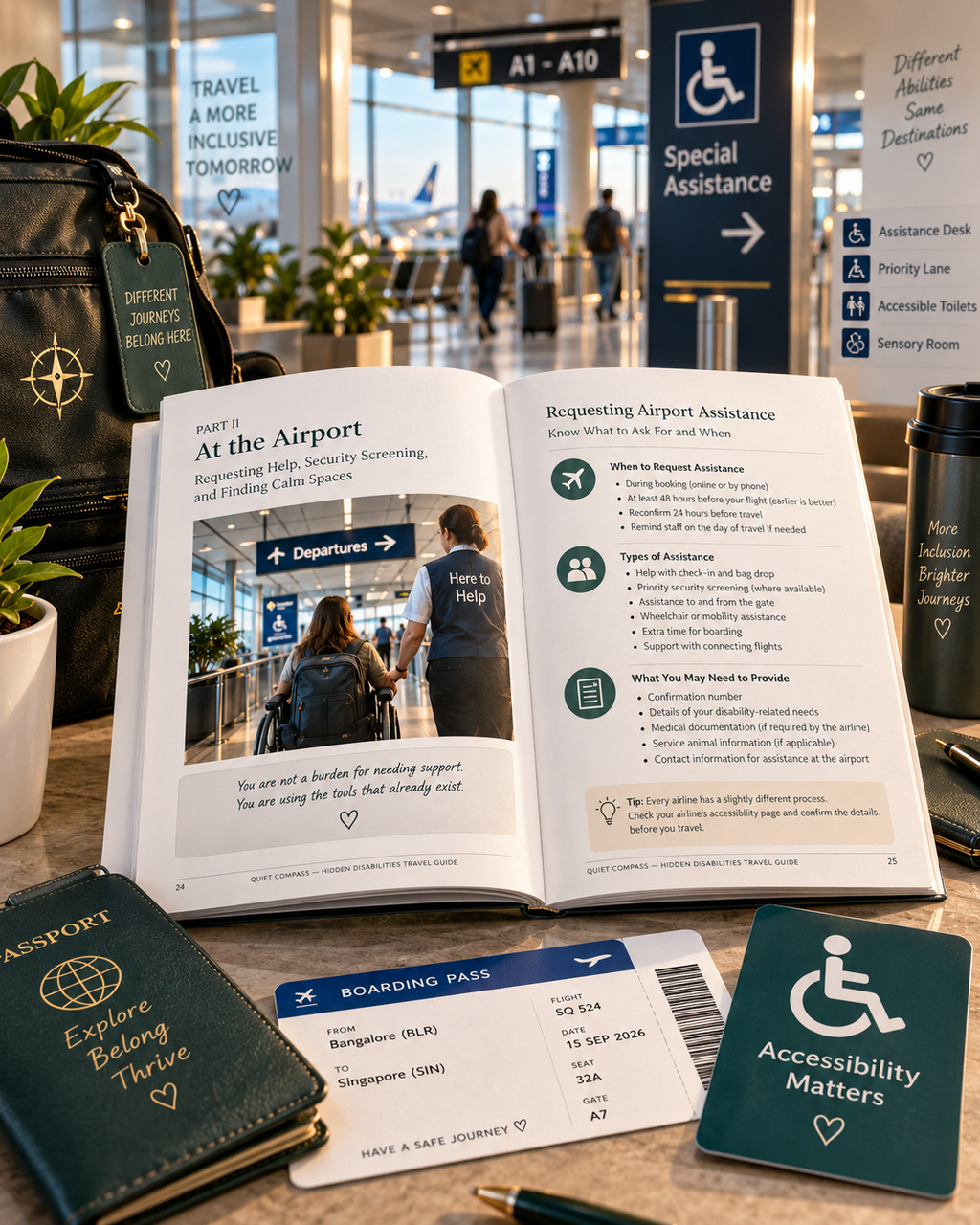 Quiet Compass | Hidden Disabilities Travel Guide | Accessible Travel Planner, Airport Assistance & Sensory-Friendly Travel PDF