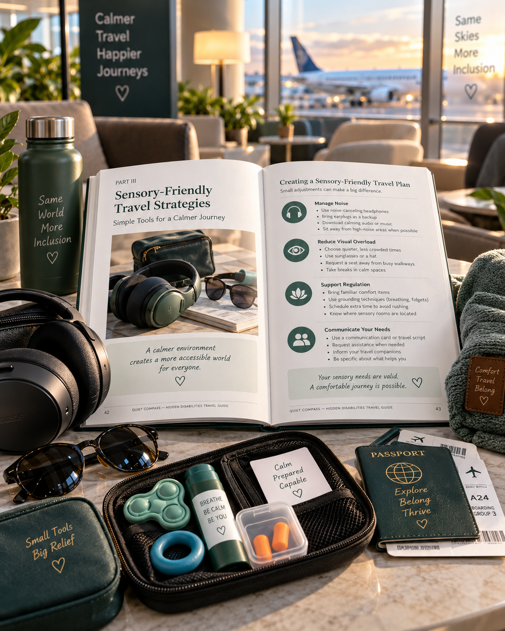 Quiet Compass | Hidden Disabilities Travel Guide | Accessible Travel Planner, Airport Assistance & Sensory-Friendly Travel PDF