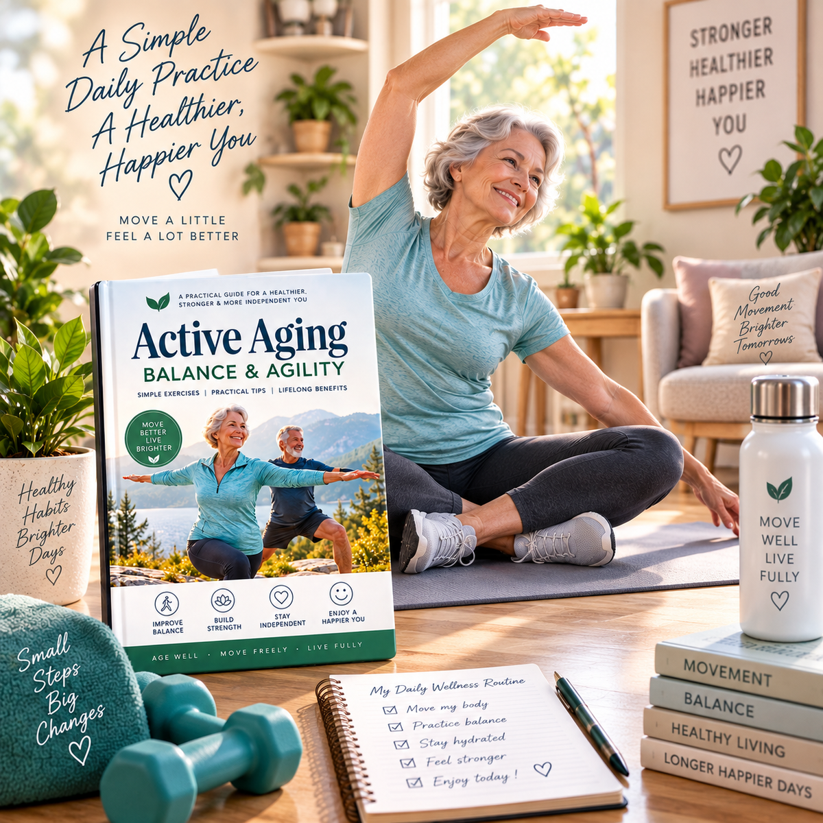 Active Aging: Balance & Agility | 72-Page Exercise & Movement Guide | 8-Week Progressive Program