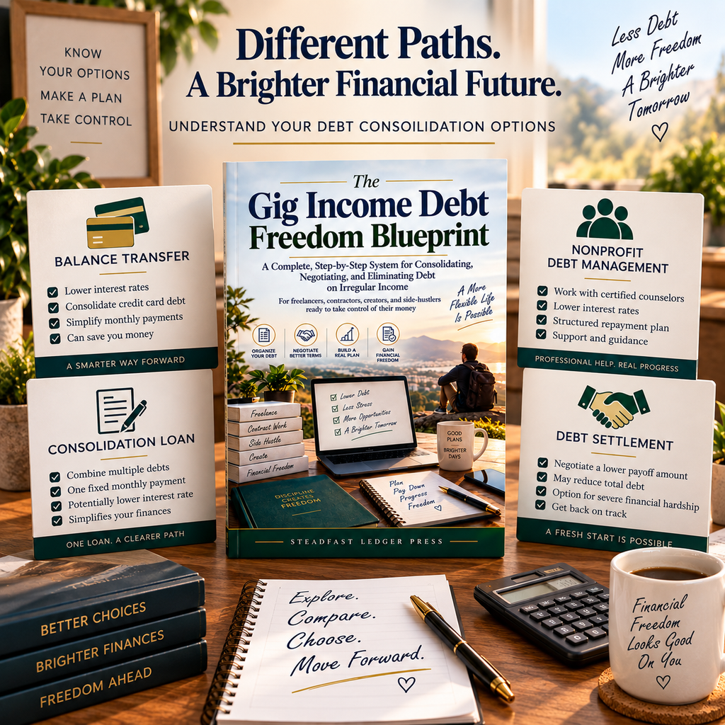 The Gig Income Debt Freedom Blueprint | 72-Page Debt Planning Guide for Freelancers, Contractors & Side Hustlers | Budget, Payoff & Negotiation Workbook