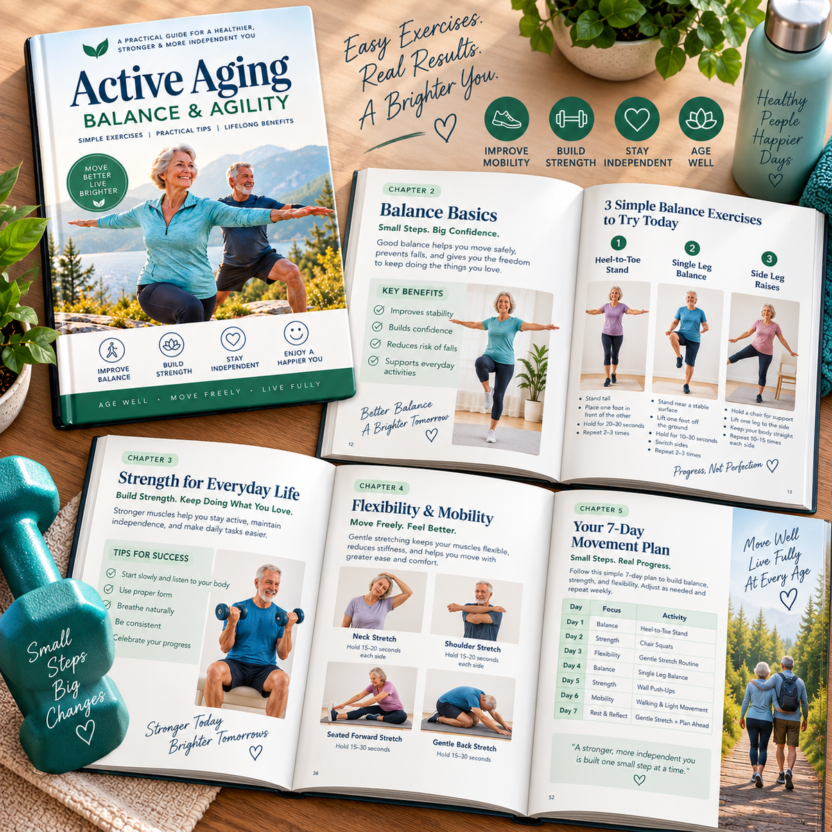 Active Aging: Balance & Agility | 72-Page Exercise & Movement Guide | 8-Week Progressive Program