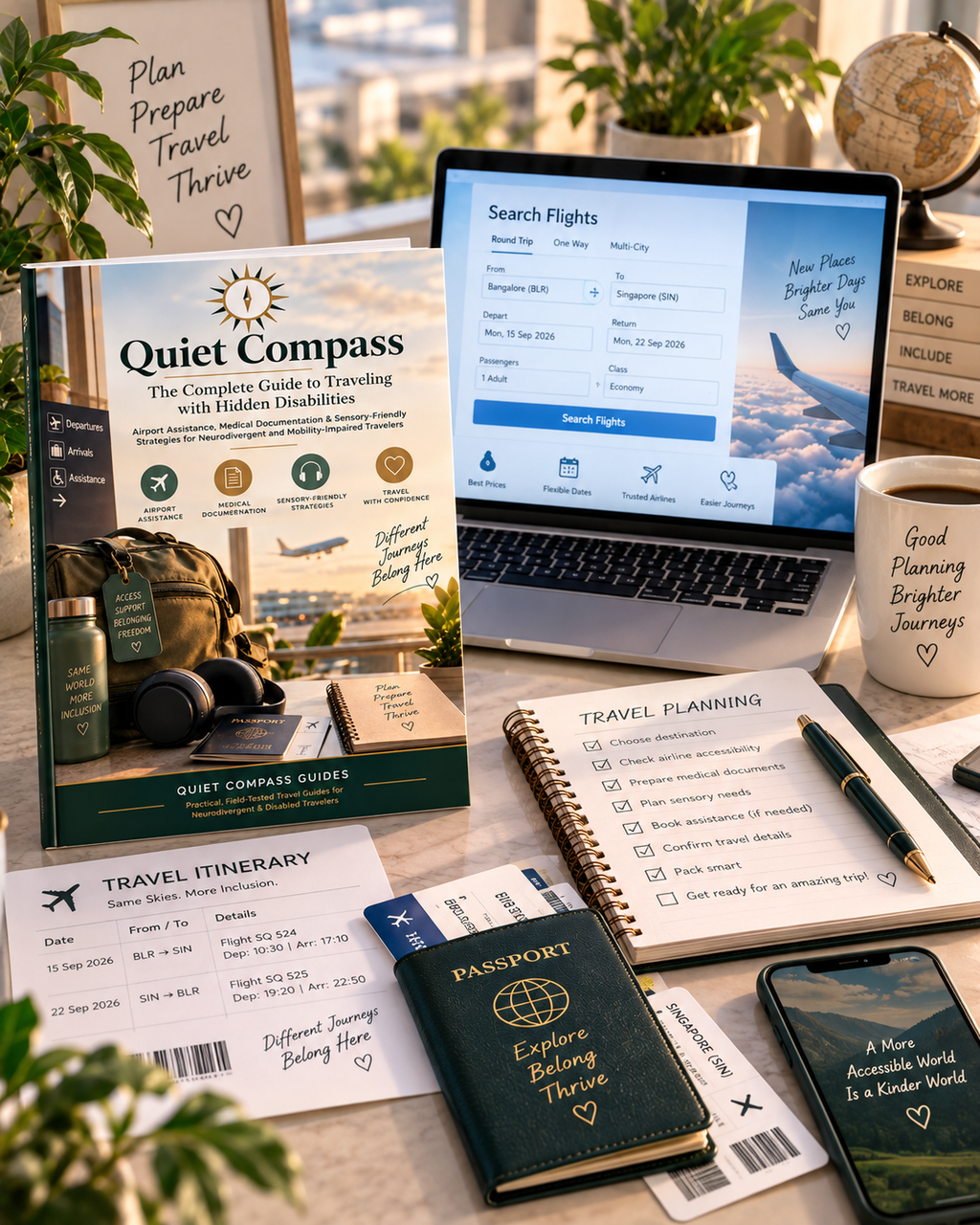 Quiet Compass | Hidden Disabilities Travel Guide | Accessible Travel Planner, Airport Assistance & Sensory-Friendly Travel PDF