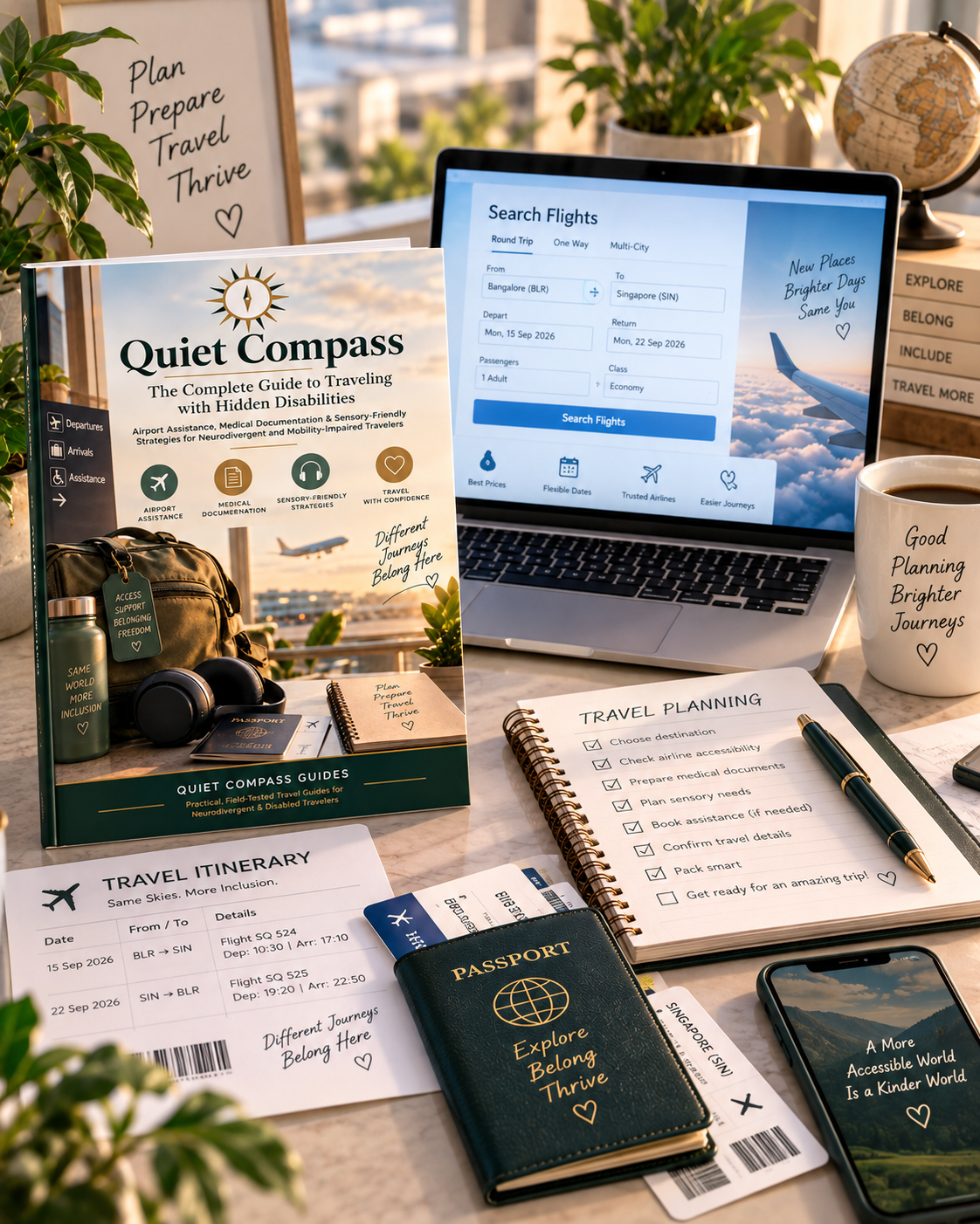 Quiet Compass | Hidden Disabilities Travel Guide | Accessible Travel Planner, Airport Assistance & Sensory-Friendly Travel PDF