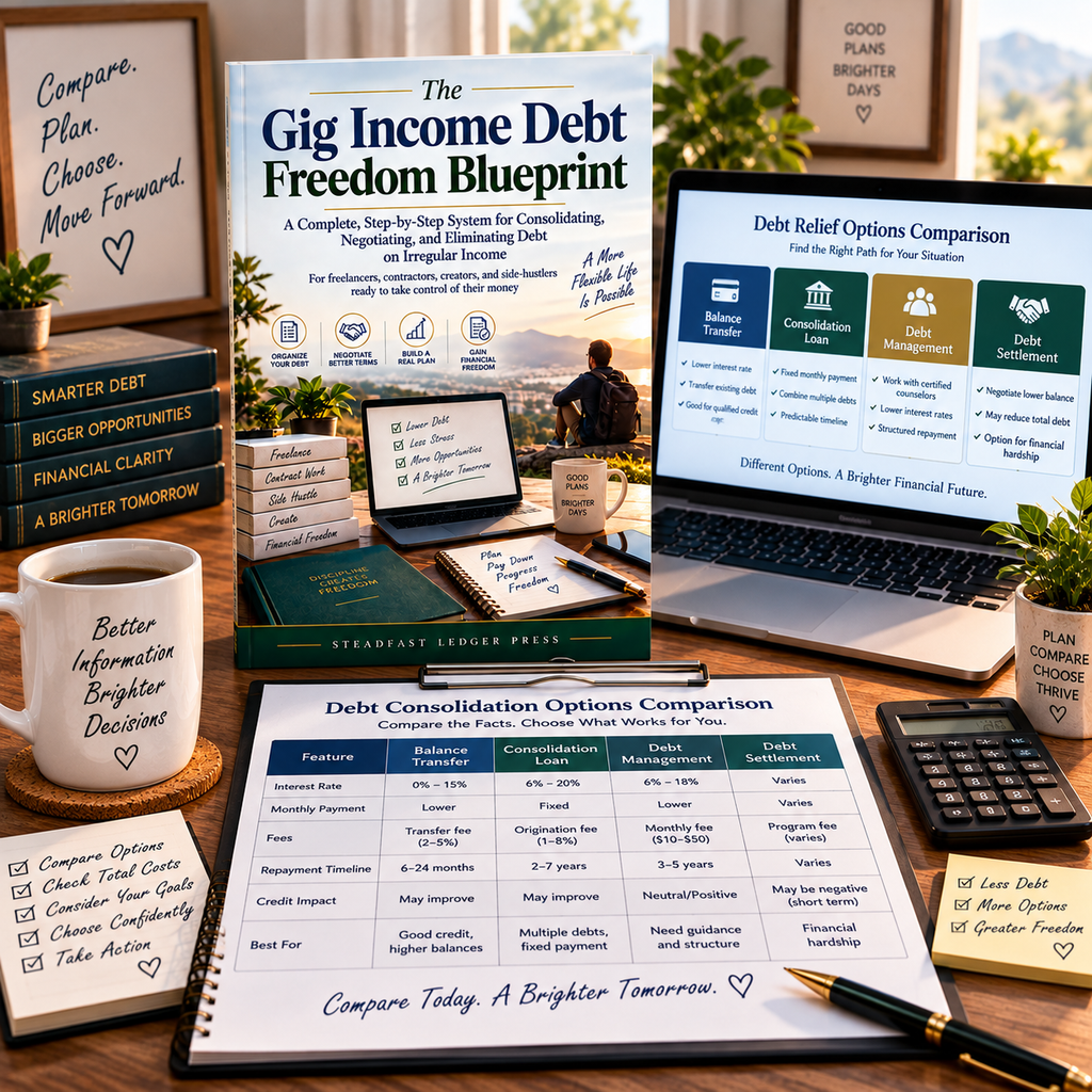 The Gig Income Debt Freedom Blueprint | 72-Page Debt Planning Guide for Freelancers, Contractors & Side Hustlers | Budget, Payoff & Negotiation Workbook