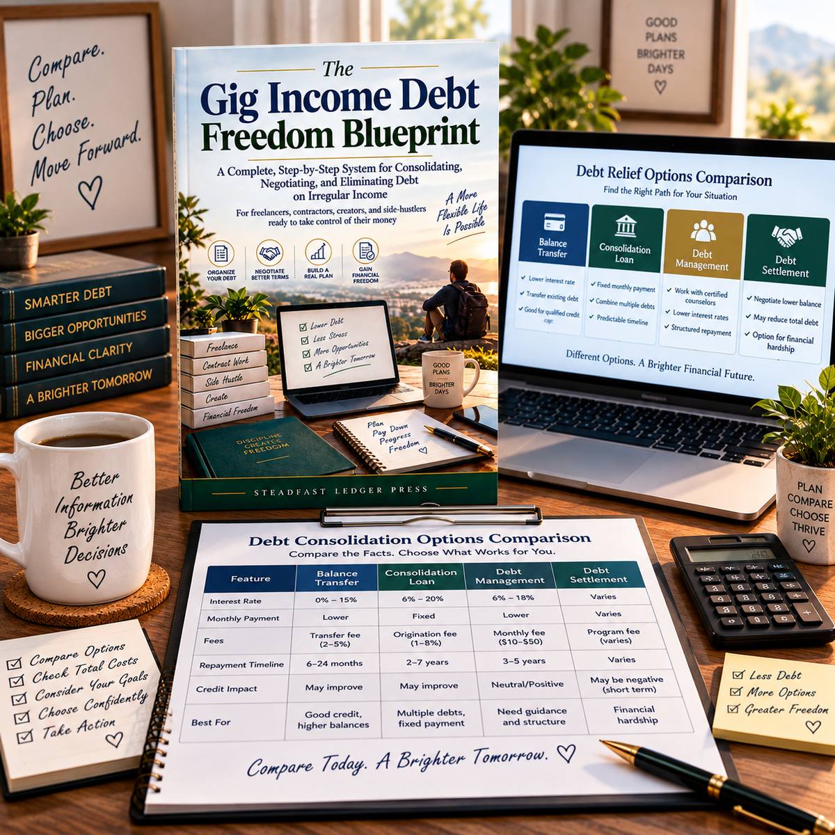 The Gig Income Debt Freedom Blueprint | 72-Page Debt Planning Guide for Freelancers, Contractors & Side Hustlers | Budget, Payoff & Negotiation Workbook