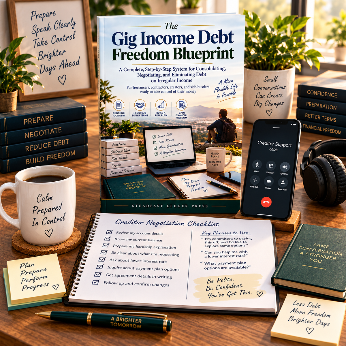 The Gig Income Debt Freedom Blueprint | 72-Page Debt Planning Guide for Freelancers, Contractors & Side Hustlers | Budget, Payoff & Negotiation Workbook
