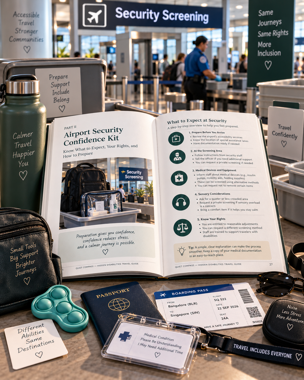 Quiet Compass | Hidden Disabilities Travel Guide | Accessible Travel Planner, Airport Assistance & Sensory-Friendly Travel PDF