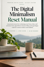 The Digital Minimalism Reset Manual — 30-Day Focus & Digital Wellness Guide