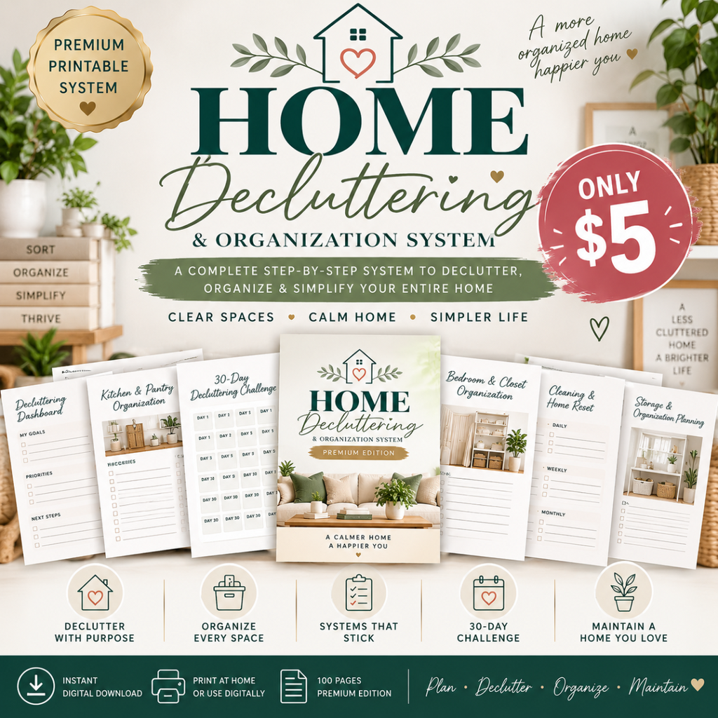 Cover image for the Home Decluttering & Organization System printable