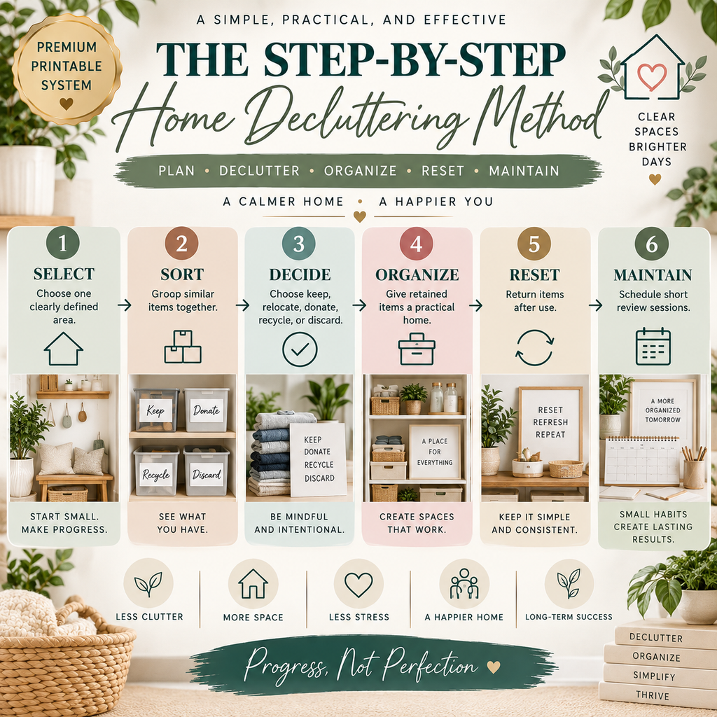 Preview page from the Home Decluttering & Organization System printable