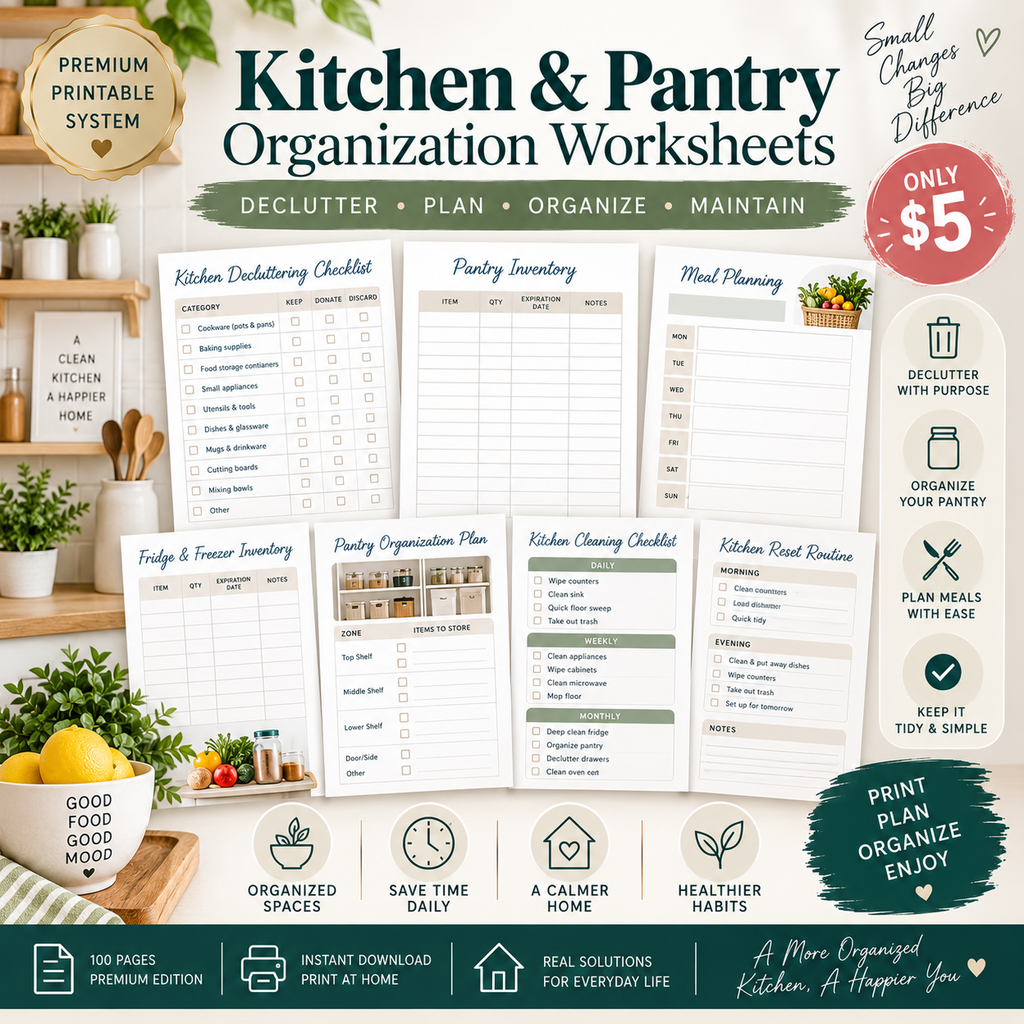 Preview page from the Home Decluttering & Organization System printable