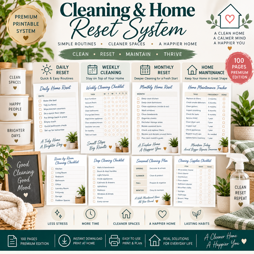 Preview page from the Home Decluttering & Organization System printable
